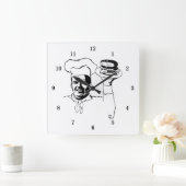 Sehr Coole Koch-Uhr Quadratische Wanduhr (Zuhause)