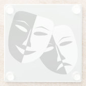 Sehr Coole Masken für Comedy und Tragedy Theater Glasuntersetzer (Rückseite)