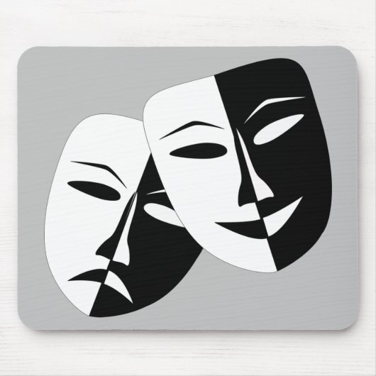 Sehr Coole Masken für Comedy und Tragedy Theater Mousepad (Vorne)
