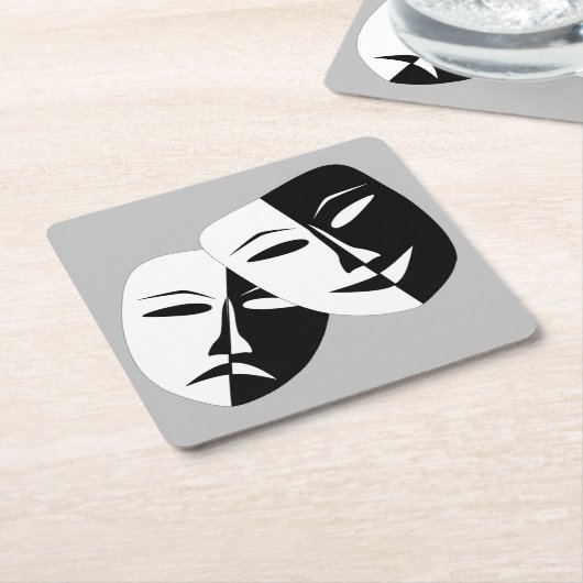 Sehr Coole Masken für Comedy und Tragedy Theater Rechteckiger Pappuntersetzer (angewinkelt)