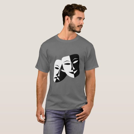 Sehr Coole Masken für Comedy und Tragedy Theater T-Shirt (Vorne ganz)