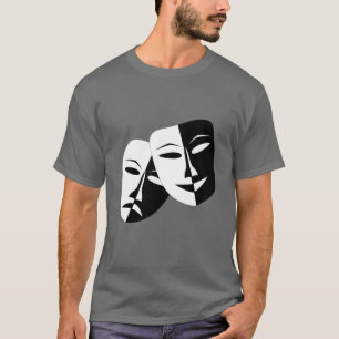 Sehr Coole Masken für Comedy und Tragedy Theater T-Shirt