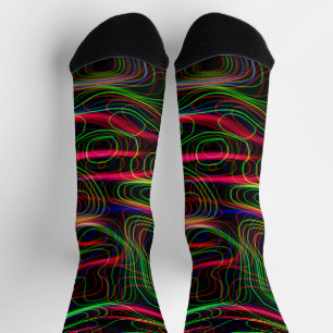 SEHR COOLE, mehrfarbige, gekrümmte Linien Socken