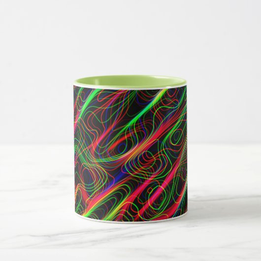 SEHR COOLE, mehrfarbige, gekrümmte Linien Tasse (Zentrum)
