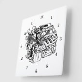 Sehr Coole Motor-Mechanik Quadratische Wanduhr (Winkel)