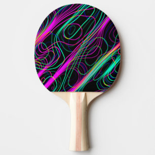 SEHR COOLE Neon Multicolored Curvy Lines Tischtennis Schläger