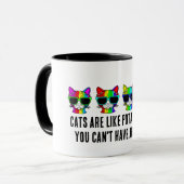 Sehr Coole Regenbogenkatzen mit Sonnenblumen-Muste Tasse (Vorderseite Links)