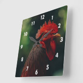 Sehr Coole Rooster-Uhr Quadratische Wanduhr (Winkel)