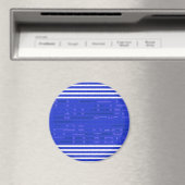 Sehr Coole Streifen mit blauer Geometrie Magnet (In Situ (Geschirrspüler))