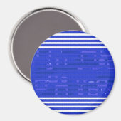 Sehr Coole Streifen mit blauer Geometrie Magnet (Vorderseite/Rückseite)