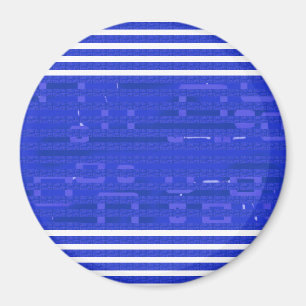 Sehr Coole Streifen mit blauer Geometrie Magnet