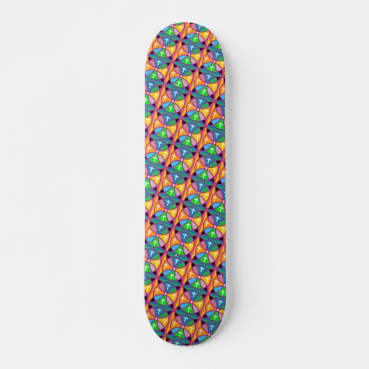 Sehr Coole und farbenfrohe Formen Skateboard (Vorne)