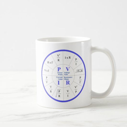 Sehr Coole Watt-, Volt-, Amps- und Ohm-Formel Kaffeetasse (Rechts)
