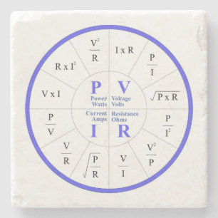 Sehr Coole Watt-, Volt-, Amps- und Ohm-Formel Steinuntersetzer