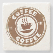 Sehr Cooler Abstrakter Coffee Design Stone Unterse Steinuntersetzer (Vorderseite)