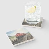 Sehr Cooler Eisenbahnzug Stone Untersetzer (Seitenansicht)