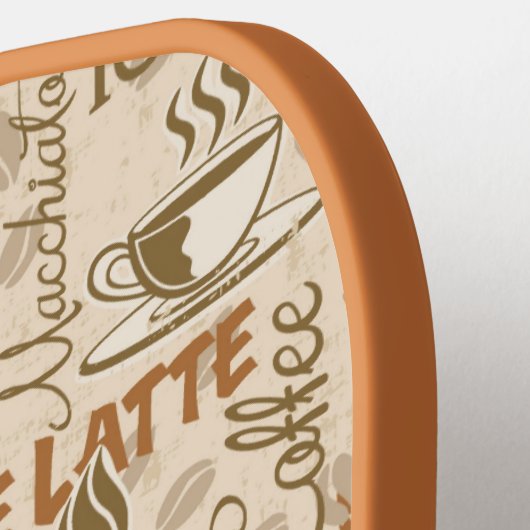 Sehr Cooler Java Coffee Espresso Caffe Latte Pickleball Schläger (Linke Seite)