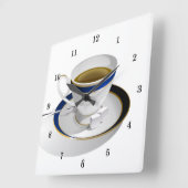 Sehr Cooler Kaffee-Cup und Saucer-Wall-Uhr Quadratische Wanduhr (Winkel)
