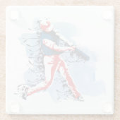 Sehr Cooler und farbenfroher Baseball-Player Glasuntersetzer (Rückseite)