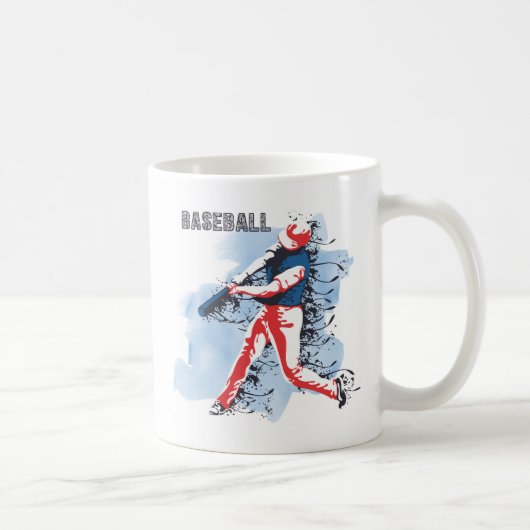 Sehr Cooler und farbenfroher Baseball-Player Kaffeetasse (Rechts)