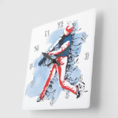 Sehr Cooler und farbenfroher Baseball-Player Quadratische Wanduhr (Winkel)