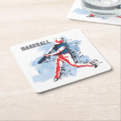 Sehr Cooler und farbenfroher Baseball-Player Rechteckiger Pappuntersetzer (angewinkelt)