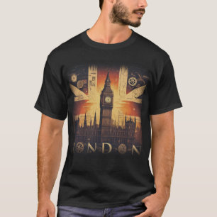 Sehr cooler Union Jack Steampunk Futuristic London T-Shirt