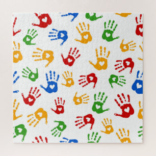 Sehr Cooles Abstraktes Herz in Palm Jigsaw Puzzle