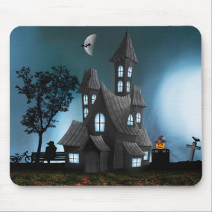Sehr Cooles Beängstigendes Halloween Cartoon House Mousepad