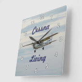 Sehr Cooles Cessna-Lebendflugzeug Quadratische Wanduhr (Winkel)
