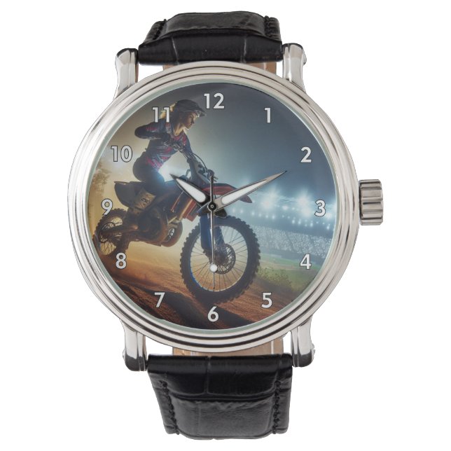Sehr Cooles digitales Rendering bei MotoCross Armbanduhr (Vorderseite)