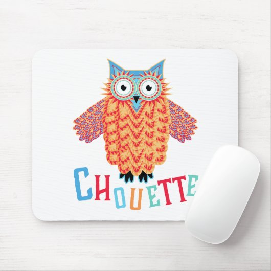 Sehr cooles Eulen-Franzose-Wortspiel Mousepad (Mit Mouse)