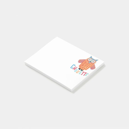 Sehr cooles Eulen-Franzose-Wortspiel Post-it Klebezettel (angewinkelt)