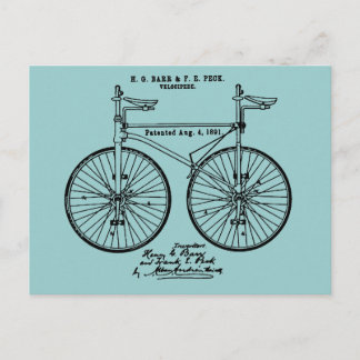 Sehr cooles Fahrrad Velo Patent Geschenk Postkarte