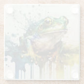 Sehr Cooles halbAbstraktes Froschgemälde Glasuntersetzer (Rückseite)