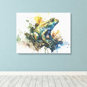 Sehr Cooles halbAbstraktes Froschgemälde Leinwanddruck (Insitu (Holzboden))