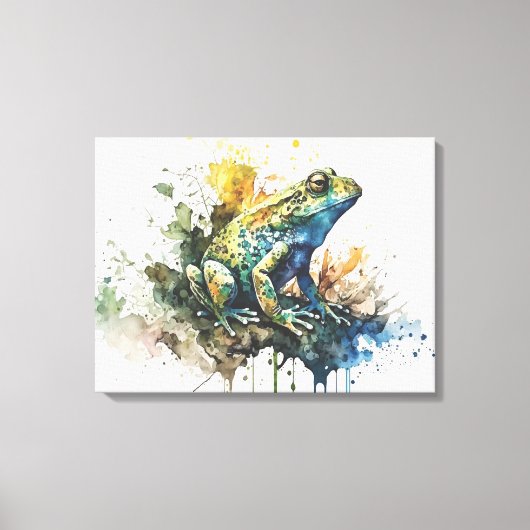 Sehr Cooles halbAbstraktes Froschgemälde Leinwanddruck (Vorderseite)