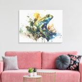 Sehr Cooles halbAbstraktes Froschgemälde Leinwanddruck (Insitu (Wohnzimmer))