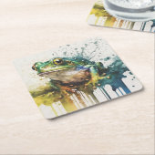 Sehr Cooles halbAbstraktes Froschgemälde Rechteckiger Pappuntersetzer (angewinkelt)
