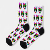 Sehr Cooles Rainbow Cat Pattern Socken (Linkes Detail)