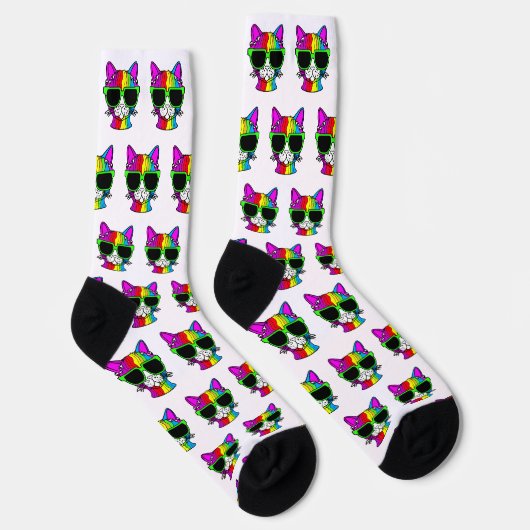 Sehr Cooles Rainbow Cat Pattern Socken (Rechts)