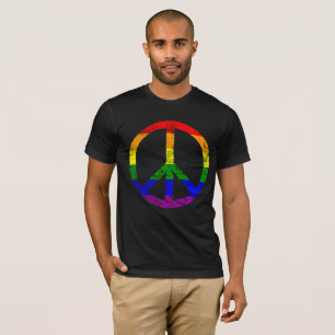 Sehr Cooles Regenbogenfahne Friedenszeichen T-Shirt