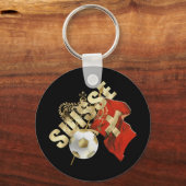Sehr Cooles Suisse-Kunstwerk Fußballdesign Schlüsselanhänger (Vorderseite)