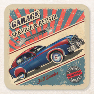 Sehr Cooles Vintages Auto Reparieren Untersetzer S