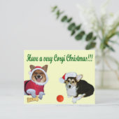 Sehr Corgi-Weihnachten M u. gelbe Postkarte G (Stehend Vorderseite)