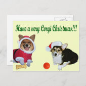 Sehr Corgi-Weihnachten M u. gelbe Postkarte G (Vorne/Hinten)