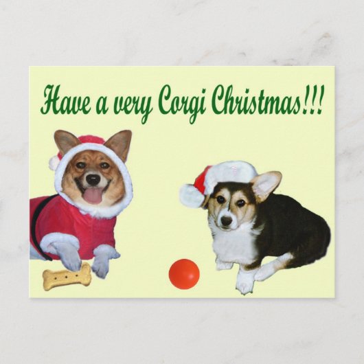 Sehr Corgi-Weihnachten M u. gelbe Postkarte G (Vorderseite)