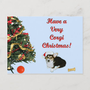 Sehr Corgi-WeihnachtenGimli Blau-Postkarte Feiertagspostkarte