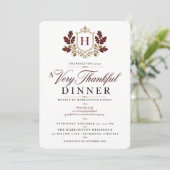 Sehr Dankbares Monogramm Thanksgiving-Dinner Einladung (Stehend Vorderseite)