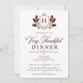 Sehr Dankbares Monogramm Thanksgiving-Dinner Einladung (Vorderseite)